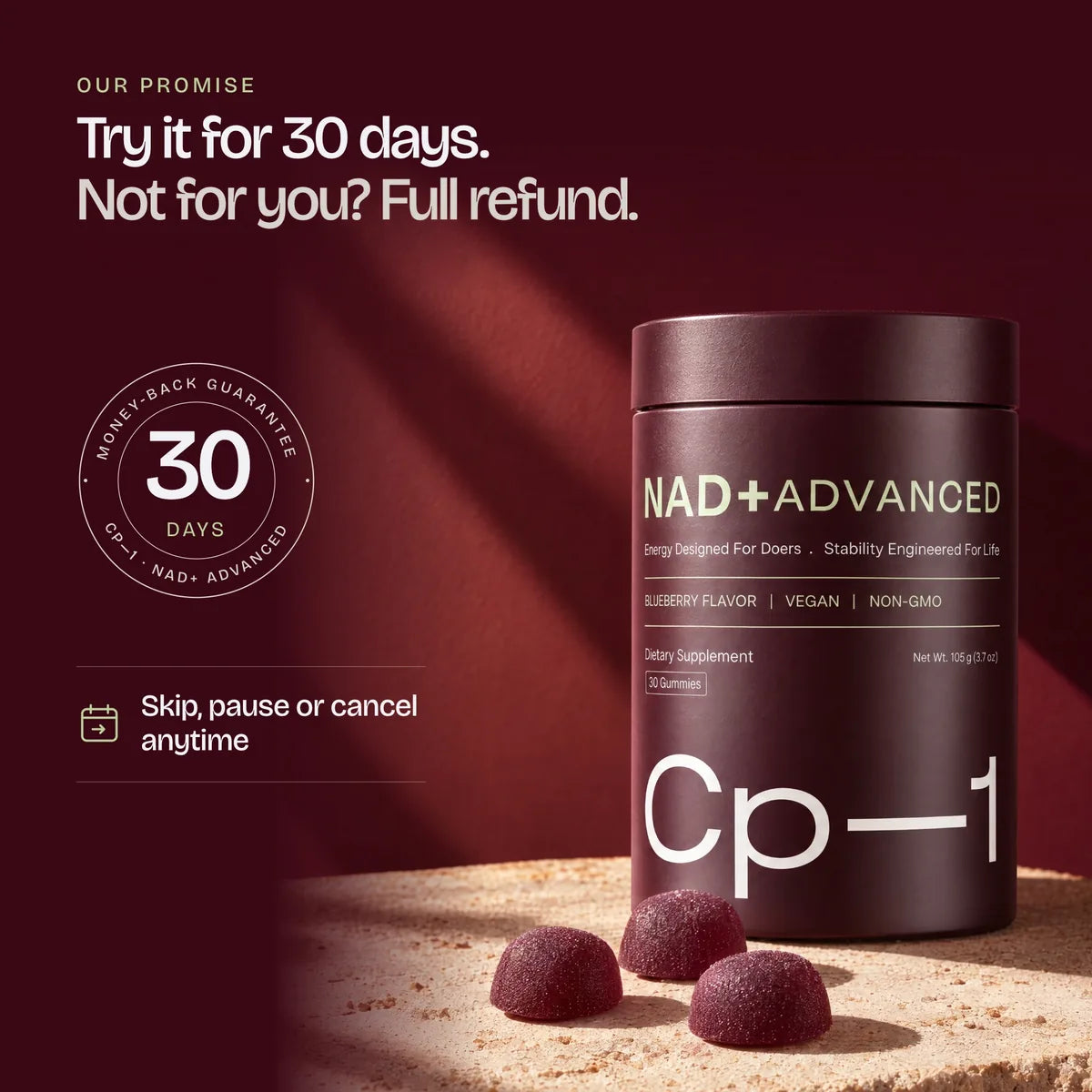 Our promise: try CP-1 for 30 days. Not for you? Full refund