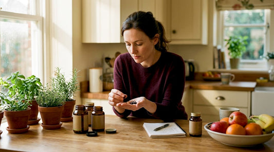 Woman studying natural nootropic supplements